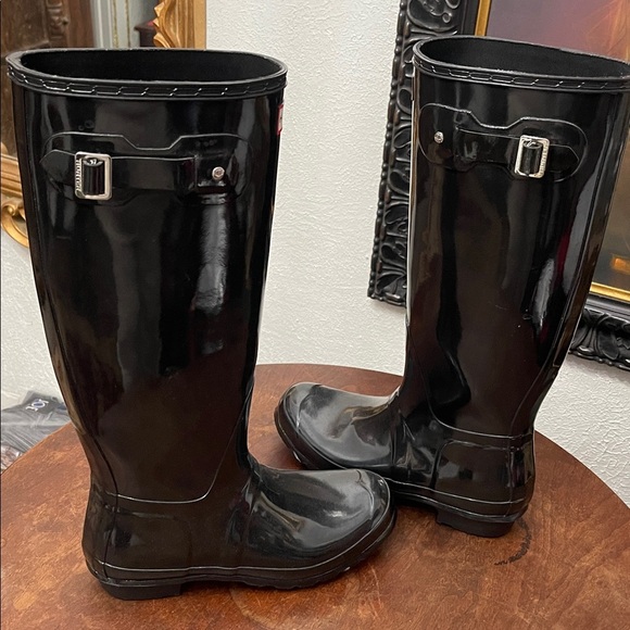Hunter Original Tall Gloss Rain Boots Black Size 9 / EU 40–41 — Waterproof Icon - Picture 8 of 9